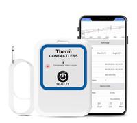 ThermElc TE-B2 ET External Probe Data Recorder, Waterproof Steel Temperature Sensor, App Data Collection & Multi-Device Graphs, Ideal for Vivarium & Aquarium, Museum & Greenhouse Climate Monitor