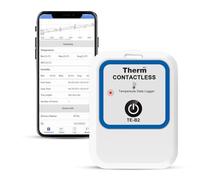 ThermElc TE-B2 Wireless Vaccine Temperature Data Logger, EN12830 Compliant, Pharmacy Fridge Monitor with MKT Calculation, Reuseable, Clinical Trial Data Recorder, No-Contact PDF Reports
