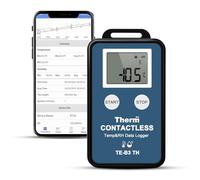 ThermElc TE-B3 Bluetooth Temperature Humidity Data Logger, 300m Long Range Wireless Monitor, 32,000 Points, LCD Display, PDF CSV Reports, Professional Lab Temperature and Humidity Mapping Sensor