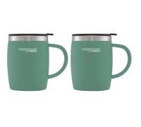 Thermo Cafe Desk Mug, Plastic, Duck Egg, 1 Count (Pack of 2)