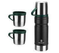 Thermo Flask With Cup 680ml/23oz Vacuum Insulated for Hot and Cold Drinks, Coffee Stainless Steel Bottle for Adult, Gym, Outdoor (Black, Set)