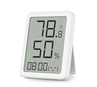 Thermo-Hygrometer for Home | 3.5 '' Large LCD Screen Indoor Thermometer | High Acurracy Temperature and Humidity Sensor | Warranty, White (MHO-C602 non-Bluetooth)