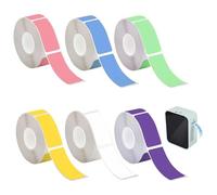 Thermo-Label Tape - 960 Pieces, 6 Colors, 12x40mm Self Adhesive Thermal Labels for Printer, Waterproof, Suitable for Various Surfaces