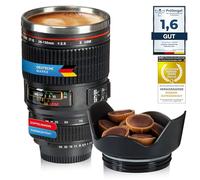 Thermo Mug Camera Mug Camera Lens Coffee Mug Coffee Mug Lens Iso-Mug 300 ml Made of Double-Walled Stainless Steel with Tight lid