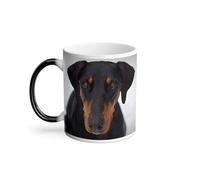 Thermo-Reactive Mug Magic Mug - Dobermann Pincher Cute Sitting Waits Wisely Pets - 325 ml