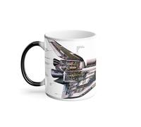 Thermo-Reactive Mug Magic Mug - Space Ship United States Schema Drawing Shuttle Moon Space - 325 ml
