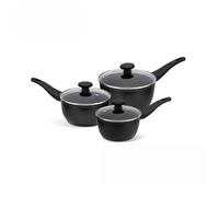 Thermo Smart Saucepan Set Non Stick Induction Hob Pans - Pack of 3 Prestige Black One Size