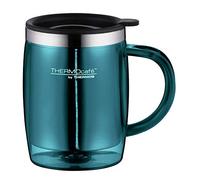 ThermoCafé 4059.255.035 Office Desktop Mug 350 ml Thermal Mug with Lid Plastic Teal Fits Directly Under Fully Automatic Coffee Machines BPA for Coffee or Tea Keeps Drinks Warm for Longer