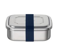 THERMOcafé by THERMOS TC Sandwich Box 0.80 L, Sapphire Blue, Stainless Steel Unpainted with Textile Band, Lunch Box Made of Stainless Steel, Lunch Box for University, School, Office, Dishwasher Safe