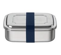 THERMOcafé by THERMOS TC Sandwich Box, Sapphire Blue, 1.00 L, Stainless Steel Lunch Box with Textile Strap, Lunch Box for University, School and Office, Dishwasher Safe and BPA-Free