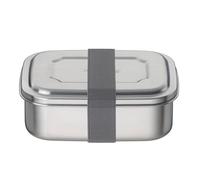 THERMOcafé by THERMOS TC Sandwich Box, Stone Grey, 0.80 L, Stainless Steel Lunch Box with Textile Strap, Lunch Box for University, School and Office, Dishwasher Safe and BPA-Free