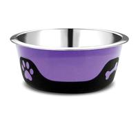 Thermocool Stainless Steel Dog Bowls, Non Slip, No Spill Insulated Dog Bowl, Keeps Food Warm & Water Cold for Dogs, Dishwasher Safe (Purple, Large 32 Oz)