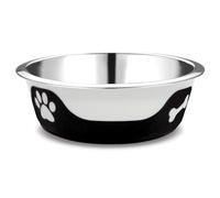 Thermocool Stainless Steel Dog Bowls, Non Slip, No Spill Insulated Dog Bowl, Keeps Food Warm & Water Cold for Dogs, Dishwasher Safe (Black, Small 8 Oz)
