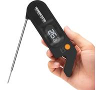 Thermocouple Faster Instant Read Meat Thermometer,1 Second Response Time, IP67 Waterproof & Backlight, For Meat Candy Grill BBQ etc (Black)