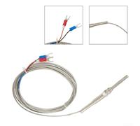 Thermocouple K Type Sensor 50mm Stainless Steel Probe with 3 Meter Cable and Spade Terminal Connector for Temperature Measurement