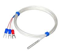 Thermocouple Stainless Steel Probe RTD PT100 Temperature Sensor 4mm*30mm Shielded Braide Wire 1Pcs(PT100 1M)