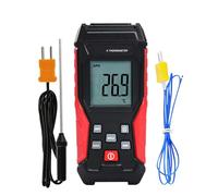 Thermocouple Thermometer Digital K/J Type Thermometer Single Channel with 2pcs of Type K Probes, 328°F~2501℉ Range High and Low Temperature Meter HVAC for Science and Industry
