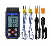 Thermocouple Thermometer Digital K/J Type with 4 K Type Thermocouple, HVAC Thermometer with Alarm & Adj Compensation, Temperature Meter -200°C to 1372°C Measuring Range