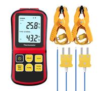 Thermocouple Thermometer Digital K Type Thermometer,with 2 Temperature Clamp Wired Probes