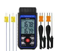 Thermocouple Thermometer Digital K Type Thermometer with 4 Thermocouples, -328~2500℉ Measuring Range HVAC Thermometer Dual Channels Temperature Meter Gauge with LED Backlight & ADJ Compensation
