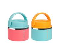 Thermoflask 12 oz Double Wall Insulated Food Jar, 2-Pack, Mint + Sherbet/Tangerine + Mint