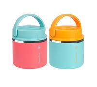 ThermoFlask 20 oz Double Wall Insulated Food Jar, 2-Pack, Sugar Coral + Maui Blue/Maui Blue + Sunrise
