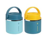 Thermoflask 20 oz Double Wall Insulated Food Jar, 2-Pack, Tropical Blue + Backpack Blue/Backpack Blue + Ray Flower