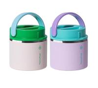 Thermoflask 20 oz Insulated Food Jar, 2-Pack, Pink and Blue, Hot 12 Hours Cold 24 Hours (Gray and Light Pink)