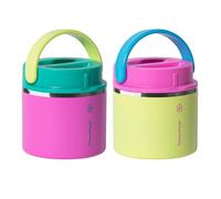 Thermoflask 20 oz Insulated Food Jar, 2-Pack, Pink and Blue, Hot 12 Hours Cold 24 Hours (Pink and Yellow)