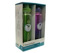 ThermoFlask Stainless Steel Water Bottle, 40 oz, Double-Wall Insulated (Purple/Green Brushed)