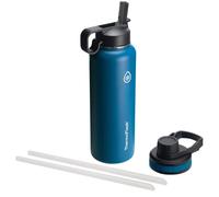 Thermoflask Double Stainless Steel Insulated Water Bottle with Two Lids, 40 Ounce, Cobalt