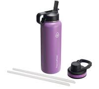 Thermoflask Double Stainless Steel Insulated Water Bottle with Two Lids, 40 oz, Plum