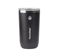 Thermoflask Drinkware Beer Tumbler - Double-Wall Tumbler for Cold & Hot Drinks - Lightweight & Simple Drink Cup with Lid - Modern & Durable Drinking Cup - 16 oz, Jet Black