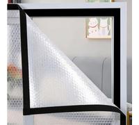 Thermofolie Fenster Gegen Kälte Durchscheinend, 4mm Doppelt Verdickt Mit Luftpolsterfolie, Kälteschutzfolie Fenster Fenster-isolierfolie Wärmedämmung, Selbstklebend(Black,W81cm X H140cm)