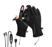 Thermohandschuhe | Wasserdichte Fäustlinge Mit USB-Aufladung | 3-Temperatur-Einstellungen, Rutschfeste, Winddichte Winter-Fahrradhandschuhe | Für Die Arbeit, Skifahren, Motorradfahren, Angeln,