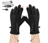 Thermohandschuhe | Wasserdichte Fäustlinge Mit USB-Aufladung | 3-Temperatur-Einstellungen, Rutschfeste, Winddichte Winter-Fahrradhandschuhe | Für Die Arbeit, Skifahren, Motorradfahren, Angeln,