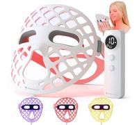 Thermolab Red Light Therapy Mask - LED Face Mask for Anti-Aging, Acne & Wrinkles - Wireless Silicone Mask with 630nm & 850nm Infrared, Blue, Yellow Lights - Rechargeable Skincare Device