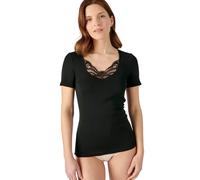 Thermolactyl Lace Ribbed T-Shirt for Women Damart Noir XS