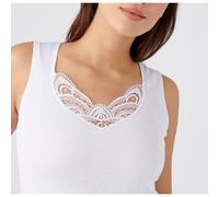 Damart Women's Tank Top with Guipure T-Shirt, White, S