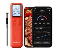 ThermoMaven Bluetooth Wireless Meat Thermometer - 1 Probe IPX8 Waterproof 6 Sensors, 152m Bluetooth 5.3, Stable WiFi Unlimited Range, Smart Standalone Base for BBQ Grill Oven Smoker Air Fryer Kitchen