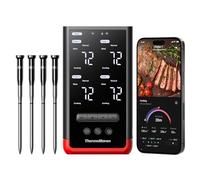 ThermoMaven P4 Wireless Smart Meat Thermometer - 152 m Bluetooth 5.3, 4 Probes 6 Sensors, Unlimited WiFi Monitoring Stability, IPX8 Waterproof, Grill Oven Kitchen Food Hot Air Fryer