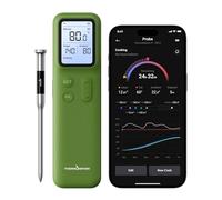 ThermoMaven Smart Bleutooth Wireless Meat Thermometer, Standalone Base, WiFi Unlimited Range, NIST Certified Accuracy, Smart App Alerts for Grill, Oven, Smoker, BBQ (Avocado Green)