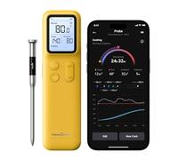 ThermoMaven Smart Bleutooth Wireless Meat Thermometer, Standalone Base, WiFi Unlimited Range, NIST Certified Accuracy, Smart App Alerts for Grill, Oven, Smoker, BBQ (Soft Yellow)