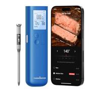 ThermoMaven Smart Bluetooth Wireless Meat Thermometer, Sub-1G Signal and Stability, Standalone Display Base, Certified Accuracy ±0.3°C, WiFi Unlimited Range for BBQ, Oven, Smoker, Grill, Electric Blue
