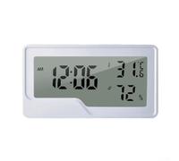 Thermometer and Hygrometer Digital Device with Clock for Accurate Temperature and Humidity Measurement Including Max Min Readings with Wall and Desktop Use (No backlight)