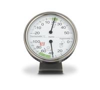 Thermometer and hygrometer "Tahiti", Ø 11 cm, silver