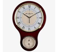 Thermometer Hygrometer Brown Wooden Clock W7929
