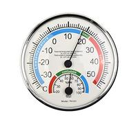 Thermometer Hygrometer Thermo Analogue Humidity Room climate Control Inside, 2 in 1 Temperature Humidity Monitor Gauge, diameter 13cm(5.12inch), thickness 2.2cm,White, for Outside Home Room Patio Gard