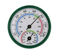 Thermometer Hygrometer Wall Mounted Aluminum Room Climate Monitor -20~+120°F Kitchen Temperature Gauge(GREEN)
