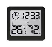 Thermometer/Hygrometer with Clock Function, GreenBlue, GB384 (Black)